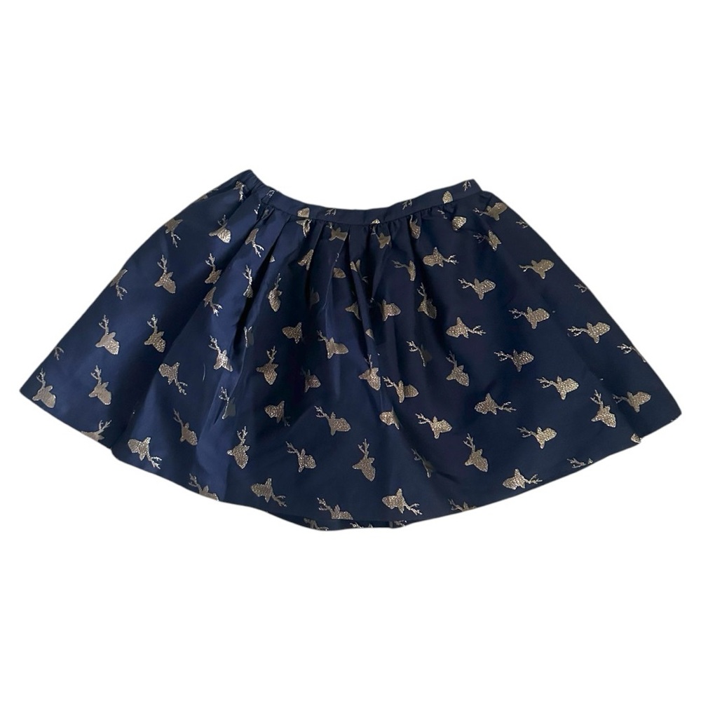 Johnnie B Navy And Gold Deer Skirt | 15-16Y